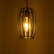 GloboStar® ZEBRA 01062 Vintage Κρεμαστό Φωτιστικό Πλέγμα Μονόφωτο 1 x E27 IP20 Μαύρο Μέταλλο - Μ15 x Π15 x Y24cm