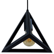 GloboStar® TRIANGLE 01063 Μοντέρνο Κρεμαστό Φωτιστικό Ανάρτηση Μονόφωτο 1 x E27 IP20 Μαύρο Μέταλλο - Μ25 x Π25 x Y21cm