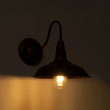 GloboStar® SORD 01067 Vintage Επιτοίχιο Φωτιστικό Απλίκα Μονόφωτο 1 x E27 IP20 Χάλκινο Μέταλλο - Μ26 x Π37 x Υ32cm