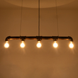 GloboStar® CANAL 01070 Vintage Κρεμαστό Φωτιστικό Ράγα Πολύφωτο 5 x E27 IP20 Χάλκινο Μέταλλο - Μ88 x Π5 x Υ7cm