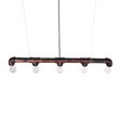 GloboStar® CANAL 01070 Vintage Κρεμαστό Φωτιστικό Ράγα Πολύφωτο 5 x E27 IP20 Χάλκινο Μέταλλο - Μ88 x Π5 x Υ7cm