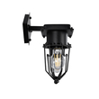 GloboStar® TORO 01079 Vintage Επιτοίχιο Φωτιστικό Απλίκα Δίφωτο 2 x E27 IP20 Μαύρο Μέταλλο - Μ44 x Π33 x Υ21cm