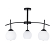 GloboStar® LUNA 01087 Μοντέρνο Φωτιστικό Οροφής Καμπάνα Τριφωτο 3 x E27 IP20 Μαύρο Μέταλλο με Λευκό Γυαλί - Μ45 x Π45 x Υ40cm