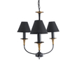 GloboStar® LIMI 01091 Vintage Κρεμαστό Φωτιστικό Καπέλο Τρίφωτο 3 x E14 IP20 Μαύρο & Χρυσό Μέταλλο με Μαύρο Ύφασμα - Μ55 x Π55 x Υ55cm
