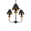GloboStar® LIMI 01091 Vintage Κρεμαστό Φωτιστικό Καπέλο Τρίφωτο 3 x E14 IP20 Μαύρο & Χρυσό Μέταλλο με Μαύρο Ύφασμα - Μ55 x Π55 x Υ55cm