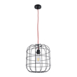 GloboStar® PARROT 01099 Μοντέρνο Κρεμαστό Φωτιστικό Πλέγμα Μονόφωτο 1 x E27 IP20 Μαύρο Μέταλλο - Μ28 x Π28 x Υ30cm