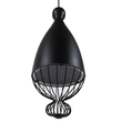 GloboStar® CARNEL 01106 Vintage Κρεμαστό Φωτιστικό Πλέγμα Μονόφωτο 1 x E27 IP20 Μαύρο Μέταλλο - Μ26 x Π26 x Υ70cm