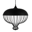 GloboStar® SOBRINO 01108 Vintage Κρεμαστό Φωτιστικό Πλέγμα Μονόφωτο 1 x E27 IP20 Μαύρο Μέταλλο - Μ46 x Π46 x Υ50cm