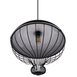 GloboStar® SOBRINO 01108 Vintage Κρεμαστό Φωτιστικό Πλέγμα Μονόφωτο 1 x E27 IP20 Μαύρο Μέταλλο - Μ46 x Π46 x Υ50cm