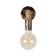 GloboStar® CENADEL 01135 Vintage Επιτοίχιο Φωτιστικό Απλίκα Μονόφωτο 1 x E27 IP20 Χάλκινο Μέταλλο με Μπεζ Σχοινί - Μ29 x Π10 x Υ15cm