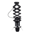 GloboStar® BROADWAY 01140 Vintage Φωτιστικό Οροφής Πλέγμα Μονόφωτο 1 x E27 IP20 Μαύρο Μέταλλο - Μ28 x Π25 x Υ100cm