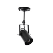 GloboStar® HOLLYWOOD 01153 Vintage Φωτιστικό Οροφής Ράγα Μονόφωτο 1 x E27 IP20 Μαύρο Μέταλλο - Μ8.5 x Π8.5 x Υ35cm