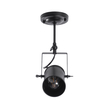 GloboStar® HOLLYWOOD 01153 Vintage Φωτιστικό Οροφής Ράγα Μονόφωτο 1 x E27 IP20 Μαύρο Μέταλλο - Μ8.5 x Π8.5 x Υ35cm