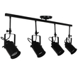 GloboStar® HOLLYWOOD 01156 Vintage Φωτιστικό Οροφής Ράγα Πολύφωτο 4 x E27 IP20 Μαύρο Μέταλλο - Μ13 x Π110 x Υ38cm