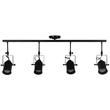 GloboStar® HOLLYWOOD 01156 Vintage Φωτιστικό Οροφής Ράγα Πολύφωτο 4 x E27 IP20 Μαύρο Μέταλλο - Μ13 x Π110 x Υ38cm