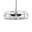 GloboStar® HELIX 01164 Vintage Κρεμαστό Φωτιστικό Πλέγμα Πολύφωτο 5 x E27 IP20 Μαύρο Μέταλλο - Μ48 x Π48 x Υ12cm