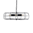 GloboStar® HELIX 01164 Vintage Κρεμαστό Φωτιστικό Πλέγμα Πολύφωτο 5 x E27 IP20 Μαύρο Μέταλλο - Μ48 x Π48 x Υ12cm