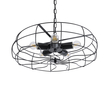 GloboStar® HELIX 01164 Vintage Κρεμαστό Φωτιστικό Πλέγμα Πολύφωτο 5 x E27 IP20 Μαύρο Μέταλλο - Μ48 x Π48 x Υ12cm