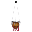 GloboStar® NBA 01027 Μοντέρνο Κρεμαστό Φωτιστικό Μπάλα Μονόφωτο 1 x E27 IP20 Μαύρο Μέταλλο με Πορτοκαλί & Μαύρο Γυαλί - Μ32 x Π32 x Υ58cm