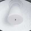 GloboStar® SERENIA 01151 Μοντέρνο Κρεμαστό Φωτιστικό Καμπάνα Μονόφωτο 1 x E27 IP20 Μαύρο & Άσπρο Γύψο - Μ40 x Π40 x Υ20cm