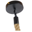 GloboStar® HELLET 01182 Vintage Κρεμαστό Φωτιστικό Πλέγμα Μονόφωτο 1 x E27 IP20 Μαύρο Μέταλλο με Μπεζ Σχοινί - Μ16 x Π16 x Υ25cm