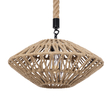 GloboStar® NATHLEN 01187 Vintage Κρεμαστό Φωτιστικό Πλέγμα Μονόφωτο 1 x E27 IP20 Μαύρο Μέταλλο με Μπεζ Σχοινί - Μ40 x Π40 x Υ20cm