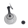 GloboStar® REA 01198 Μοντέρνο Κρεμαστό Φωτιστικό Πλέγμα Μονόφωτο 1 x E27 IP20 Μαύρο Μέταλλο με Λευκό Ύφασμα - Μ30 x Π30 x Υ50cm