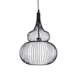 GloboStar® REA 01199 Μοντέρνο Κρεμαστό Φωτιστικό Πλέγμα Μονόφωτο 1 x E27 IP20 Μαύρο Μέταλλο με Λευκό Ύφασμα - Μ31 x Π31 x Υ42cm