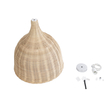 GloboStar® BAHAMAS 01203 Boho Κρεμαστό Φωτιστικό Καμπάνα Μονόφωτο 1 x E27 IP20 Μπεζ Ξύλο - Μ45 x Π45 x Υ47cm