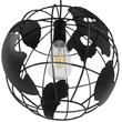 GloboStar® EARTH 01205 Vintage Κρεμαστό Φωτιστικό Φιγούρα Μονόφωτο 1 x E27 IP20 Μαύρο Μέταλλο - Μ30 x Π30 x Υ30cm