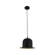 GloboStar® CHARLO 01214 Vintage Κρεμαστό Φωτιστικό Καμπάνα Μονόφωτο 1 x E27 IP20 Μαύρο & Χρυσό Μέταλλο - Μ26 x Π26 x Υ16cm