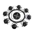 GloboStar® LINNYA 01219 Μοντέρνο Κρεμαστό Φωτιστικό Ανάρτηση Πολύφωτο 8 x E27 IP20 Μαύρο Μέταλλο - Μ78 x Π78 x Υ10cm