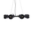 GloboStar® LINNYA 01219 Μοντέρνο Κρεμαστό Φωτιστικό Ανάρτηση Πολύφωτο 8 x E27 IP20 Μαύρο Μέταλλο - Μ78 x Π78 x Υ10cm