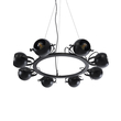 GloboStar® LINNYA 01219 Μοντέρνο Κρεμαστό Φωτιστικό Ανάρτηση Πολύφωτο 8 x E27 IP20 Μαύρο Μέταλλο - Μ78 x Π78 x Υ10cm