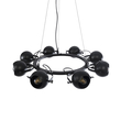 GloboStar® LINNYA 01219 Μοντέρνο Κρεμαστό Φωτιστικό Ανάρτηση Πολύφωτο 8 x E27 IP20 Μαύρο Μέταλλο - Μ78 x Π78 x Υ10cm
