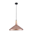 GloboStar® FERCLA 01223 Μοντέρνο Κρεμαστό Φωτιστικό Καμπάνα Μονόφωτο 1 x E27 IP20 Χάλκινο & Λευκό Μέταλλο - Μ40 x Π40 x Υ30cm