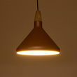 GloboStar® FERCLA 01224 Μοντέρνο Κρεμαστό Φωτιστικό Καμπάνα Μονόφωτο 1 x E27 IP20 Χάλκινο & Λευκό Μέταλλο - Μ27 x Π27 x Υ25cm