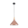 GloboStar® FERCLA 01224 Μοντέρνο Κρεμαστό Φωτιστικό Καμπάνα Μονόφωτο 1 x E27 IP20 Χάλκινο & Λευκό Μέταλλο - Μ27 x Π27 x Υ25cm