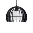 GloboStar® INGLEY 01226 Μοντέρνο Κρεμαστό Φωτιστικό Πλέγμα Μονόφωτο 1 x E27 IP20 Μαύρο Μέταλλο με Λευκό Γυαλί - Μ26 x Π26 x Υ21cm