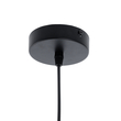 GloboStar® RUHIEL 01234 Μοντέρνο Κρεμαστό Φωτιστικό Καμπάνα Μονόφωτο 1 x E27 IP20 Μαύρο Μέταλλο με Μπεζ Ξύλο - Μ18 x Π18 x Υ12cm