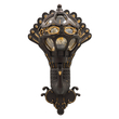 GloboStar® CORNELIA 01250 Vintage Επιτοίχιο Φωτιστικό Απλίκα Μονόφωτο 1 x E27 IP20 Καφέ & Χρυσό Μέταλλο με Μελί Γυαλί - Μ20 x Π32 x Υ55cm