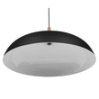 GloboStar® VALLETE 01259 Μοντέρνο Κρεμαστό Φωτιστικό Καμπάνα Μονόφωτο 1 x E27 IP20 Μαύρο Μέταλλο με Μπεζ Ξύλο - Μ60 x Π60 x Υ35cm