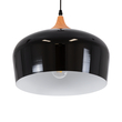 GloboStar® VILI 01261 Μοντέρνο Κρεμαστό Φωτιστικό Καμπάνα Μονόφωτο 1 x E27 IP20 Μαύρο & Μπεζ Μέταλλο - Μ35 x Π35 x Υ27cm