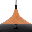 GloboStar® VILI 01261 Μοντέρνο Κρεμαστό Φωτιστικό Καμπάνα Μονόφωτο 1 x E27 IP20 Μαύρο & Μπεζ Μέταλλο - Μ35 x Π35 x Υ27cm
