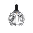 GloboStar® SCANDI 01266 Μοντέρνο Κρεμαστό Φωτιστικό Πλέγμα Μονόφωτο 1 x E27 IP20 Μαύρο Μέταλλο - Μ38 x Π38 x Υ50cm