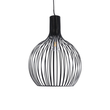 GloboStar® SCANDI 01266 Μοντέρνο Κρεμαστό Φωτιστικό Πλέγμα Μονόφωτο 1 x E27 IP20 Μαύρο Μέταλλο - Μ38 x Π38 x Υ50cm
