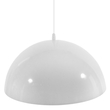 GloboStar® LUNE 01339 Μοντέρνο Κρεμαστό Φωτιστικό Καμπάνα Μονόφωτο 1 x E27 IP20 Λευκό & Χρυσό Μέταλλο - Μ40 x Π40 x Υ20cm