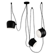 GloboStar® JASPER 01375 Μοντέρνο Κρεμαστό Φωτιστικό Ανάρτηση Σετ Τρίφωτο 3 x E27 IP20 Μαύρο & Λευκό Μέταλλο - Μ75 x Π75 x Υ22cm