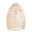 GloboStar® MALIBU 01813 Boho Κρεμαστό Φωτιστικό Καμπάνα Μονόφωτο 1 x E27 IP20 Μπεζ Ξύλο - Μ120 x Π120 x Υ156cm
