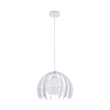 GloboStar® INGLEY 01225 Μοντέρνο Κρεμαστό Φωτιστικό Πλέγμα Μονόφωτο 1 x E27 IP20 Λευκό Μέταλλο με Λευκό Γυαλί - Μ26 x Π26 x Υ21cm